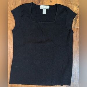 Nine & Co. Black Square Neck Tank Top